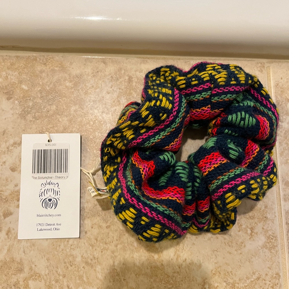 Vintage Colorful Knit Hair Scrunchie